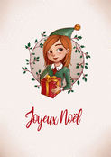 Joyeux No&euml;l avec une petite fille joyeuse